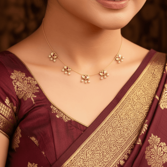 Minimal Lotus Choker Necklace - Tara Dhara