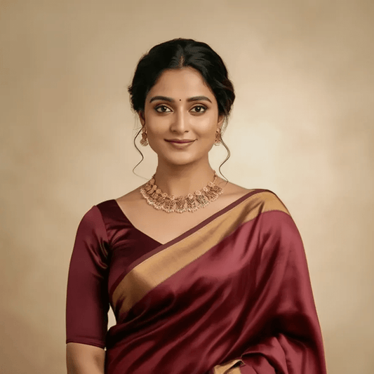 Traditional Small Lotus Necklace Set with Earrings - Tara Dhara